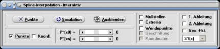 MathProf - Spline - Spline-Interpolation - Interpolation - Splines - Ableitung - Nullstellen - Wendepunkte - Extrapoliert - Rechner