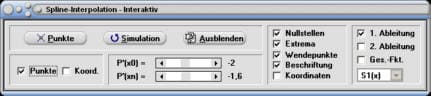 MathProf - Spline - Spline-Interpolation - Interpolation - Splines - Parabolisch - Extrapoliert - Rechner