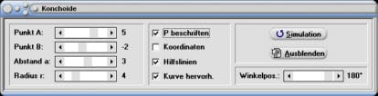 MathProf - Konchoide - Scheitel - Asymptote - Formel - Gleichung - Definition - Graph - Konstruieren - Rechner - Berechnen - Darstellen - Zeichnen - Plotten