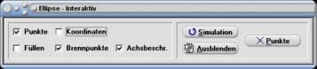 MathProf - Ellipse - Mittelpunkt - Scheitelpunkte - Umfang - Brennpunkt - Plotter - Formel - Beispiel - Koordinaten - Fläche - Definition - Graph - Berechnen - Rechner