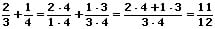 Mathprof - Brüche addieren - Brüche - Addition - Ungleichnamig - Beispiel - 2