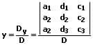 MathProf - Cramersche Regel - Determinante - Y - Berechnen - Rechner - Lösung - Matrix - Formel
