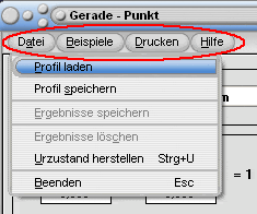 MathProf - Menü - Unterprogramme