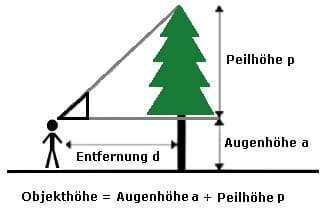 MathProf - Försterdreieck - Augenhöhe - Entfernung - Objekthöhe - Berechnen