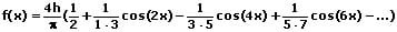 Fourier-Reihe - Formel - Zweiweggleichrichtung - Cosinusimpuls