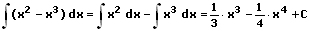 Integration - Integralrechnung - Differenzregel - Beispiel 1