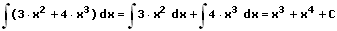 Integration - Integralrechnung - Summenregel - Beispiel 2
