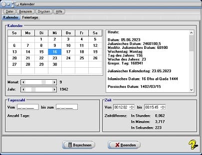 MathProf - Wochentag - Zeitabstand-Rechner - Zeiten berechnen - Zeit umrechnen - Zeiten umrechnen - Zeitspanne - Differenz - Zeitspanne berechnen - Jahreszahl - Jahrzehnt - Jahrhundert - Jahrtausend - Jahre - Monate - Wochen - Tage - Tageszähler - Tagerechner - Heute - Stunden - Minuten - Sekunden - Rechner - Berechnen - Wie lange - Dauer - Welcher - Ausrechnen - Rechnen