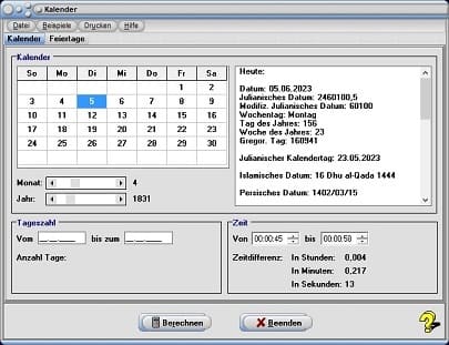 MathProf - Zeiten - Zeitmaß - Zeitintervall - Zeitdifferenz - Zeitraum berechnen - Zeitraum-Rechner - Zeiträume - Anfangsdatum - Enddatum - Zeitabschnitt - Zeiten-Rechner - Datum umrechnen - Zeit- und Datumsrechner - Datumsberechnung - Datumsdifferenz - Zeitdifferenz berechnen - Verstrichene Zeit - Vergangene Zeit - Zeitrechner - Differenz zwischen Tagen - Differenz zwischen Uhrzeiten - Rechner - Berechnen