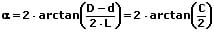 MathProf - Kegelverhältnis - Kegelverjüngung - Kegelwinkel - Konus - Öffnungswinkel - Formel - 3