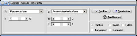 MathProf - Kreis - Schnittpunkt - Gerade - Tangenten - Normalen - Punkte