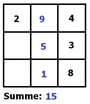 MathProf - Zahlenquadrat - Zahlenquadrate - Magisches Quadrat - Magische Quadrate - Magisches Zahlenquadrat - Magische Zahlenquadrate - Zauberquadrate - Zauberquadrat - Beispiel - 4