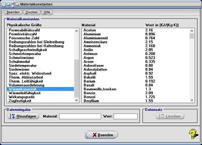 MathProf - Ionisierungsenergien - Konstanten - Werte - Zahlen - Tabelle - Liste - Einheit - Einheiten - Brechzahlen - Dichte - Dynamische Viskosität - Tabelle - Einheit