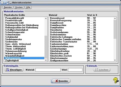 MathProf - Härtegrad - Härtegrade - Heizwert - Heizwerte - Ionenradius - Ionisierungsenergie - Reibungszahl - Längenausdehnung - Tabelle - Einheit