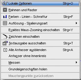 MathProf - 2D - Einstellungen - Grafik - Darstellung - Optionen