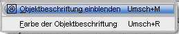 MathProf - Beschriftung - Geometrische Objekte - Menü