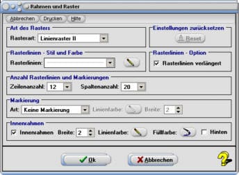 MathProf - Rahmen und Raster - Gitter - Layout - Graph - Graphik - Plot - Markierung - Linien - Farbe