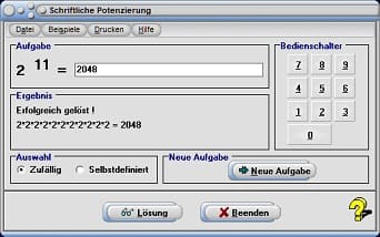 MathProf - Potenz - Potenzen - Liste - Tabelle - Als Potenz schreiben - Positiver Exponent - Potenzen mit negativen Exponenten - Addition - Subtraktion - Multiplikation - Division - Differenz - Summe - Produkt - Quotient - Formeln - Berechnen - Formel