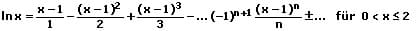 MathProf- Reihen - Konvergente Reihen - Logarithmus - Natürlicher Logarithmus - X