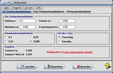 MathProf - Stichprobenumfang - Stichprobengröße - Übersicht - Daten - Verteilung - Absolute Häufigkeit - Normalverteilung - Varianz - Mittelwert - Relative Häufigkeit - Konfidenzintervall - Beispiel - Stichprobenanalysen - Irrtumswahrscheinlichkeit - Signifikanztest - Ablehnungsbereich - Annahmebereich - Rechner - Berechnen