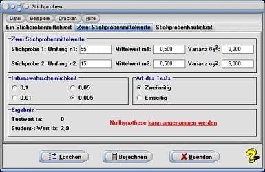 New3 MathProf - Erwartungswert - Stichprobenhäufigkeit - Stichprobenanalysen - Stichprobenprüfung - Einstichprobentest - Zweistichprobentest - Einstichproben t-Test - Zweistichproben t-Test - Beispiel - Rechner - Berechnen - Statistische Erhebungen - Statistische Erhebung