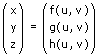 Definition - Fläche - Parameterform - Kartesische Koordinaten
