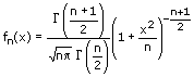 Student-t-Verteilung - Gleichung - 1