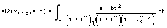 Bulirsch'sches unvollständiges elliptisches Integral 2. Gattung - Formel - Funktion