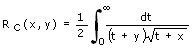 Carlson's degeneriertes ellipt. Integral RC - Formel - Funktion