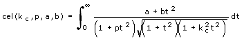 Allgemeines Bulirsch'sches komplettes elliptisches Integral 1. Gattung - Formel - Funktion