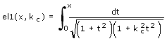 Bulirsch'sches unvollständiges elliptisches Integral 1. Gattung - Formel - Funktion