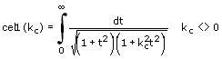 Bulirsch'sches komplettes elliptisches Integral 1. Gattung - Formel - Funktion