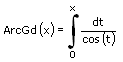 Inverse Gudermann-Funktion - Formel - Funktion