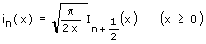 Modifizierte sphärische Bessel-Funktion 1. und 2. Gattung - Formel - Funktion