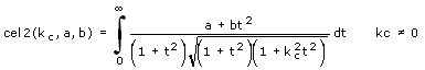 Bulirsch'sches komplettes elliptisches Integral 2. Gattung - Formel - Funktion