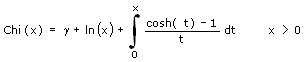Cosinus-Hyperbolicus-Integral Chi - Formel - Funktion - 1