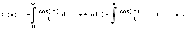 Cosinus-Integral Ci - Formel - Funktion