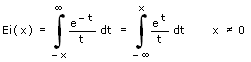 Exponential-Integral Ei - Formel - Funktion