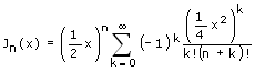 Bessel-Funktion 1. Gattung, n-ter Ordnung - Formel - Funktion