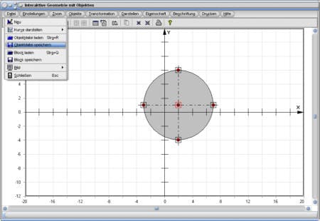 MathProf - Grafik - Speichern - Kreis - Grafik - Grafisch - Plotter - Zeichnen - Punkte - Fläche - Füllen - Markieren