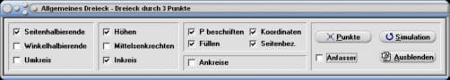 MathProf - Dreieck - Umkreis - Eckpunkte - Koordinaten - Winkelhalbierende - Seitenhalbierende - Höhen
