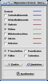 MathProf - Dreieck - Inkreis - Umkreis - Ankreise - Höhen - Mittelsenkrechte - Seitenhalbierende