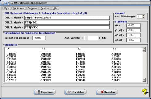 MathProf - DGL Gleichungssystem - Lösen - Berechnen - Lösungskurve - Differentialgleichungen - DGL-System - Rechner - Darstellen
