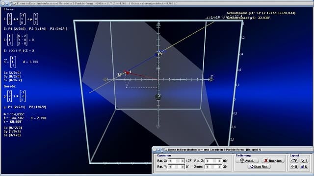 MathProf - Ebene - Koordinatengleichung - Koordinatendarstellung - Koordinatenform - Koordinatengleichungen - Ebene plotten - Darstellung von Ebenen - Achsenabschnittsform - Koordinatendarstellung einer Ebene - Schnittpunkt von Gerade und Ebene - Koordinatenebenen - Ebenengleichung in Koordinatenform - Durchstoßpunkt einer Gerade durch eine Ebene - Spurpunkte einer Ebene - Spurpunkte bestimmen - Rechner - Berechnen