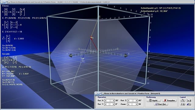 MathProf - Ebene - Normalenform - Normalform - Normalengleichung - Gleichung einer Ebene - Ebene berechnen - Lage Ebene Gerade - Ebene darstellen - Ursprungsebene - Ebene plotten - Umwandlung von Normalenform in Parameterform - Umwandlung von Normalenform in Koordinatenform - Normalenvektor - Vektoren - N-Vektor - Normalenform - Abstände berechnen - Abstände - Abstandsprobleme - Normalabstand Punkt Ebene - Winkel - Rechner - Berechnen