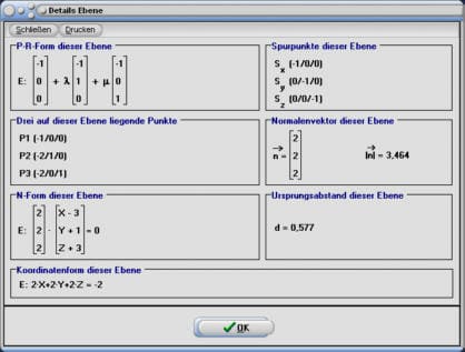 MathProf - Vektor - Ebene - Punkt - Gerade - Spurpunkt - Winkel - Parallel