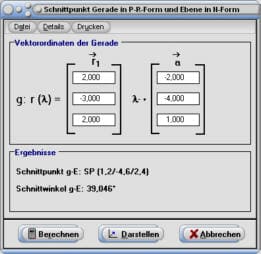 MathProf - Ebene - Schnittwinkel - Durchstoßpunkt - Punkt - Gerade - Lagebeziehung - Ebenengleichung