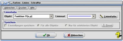MathProf - Farben - Linien - Schraffur - Farbeinstellungen - Layout - Graph - Graphik - Plot