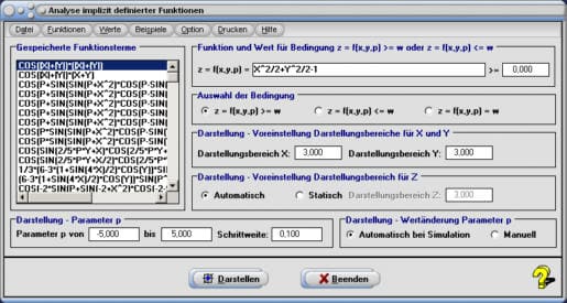 MathProf - Analyse implizit definierter Flächen - 3D - Plotten - Flächen implizit - Implizite Funktionen - Funktionen mehrerer Variablen