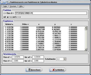 MathProf - Zylinderkoordinaten - 3D - Flächeninhalt - Oberfläche
